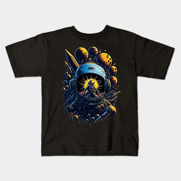 astronaut space planet Kids T-Shirt by EBAN